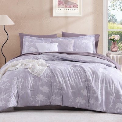 BAGOKIE Bedding Set Floral Botanical Comforter Collection,  Sheets, Pillowcases & Shams 7-Piece
