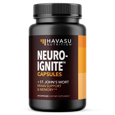 NeuroIgnite Capsules + St. John's Wort, Brain Support & Memory Supplement, Havasu Nutrition, 60ct