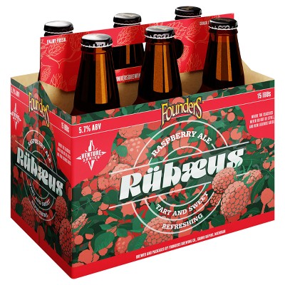 Founders Rübæus Raspberry Ale Beer - 6pk/12 fl oz Bottles