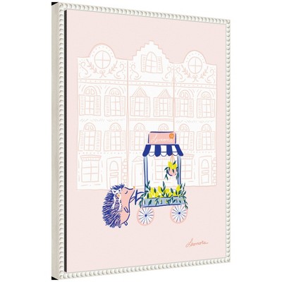 Kate & Laurel All Things Decor 18"x24" Sylvie Beaded Lemon Stroll Framed Canvas by Yellow Heart Art White