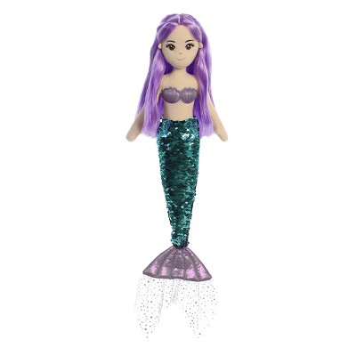 Aurora Large Sequin Sparkles Jenna Sea Sparkles Enchanting Stuffed Doll Green 18"