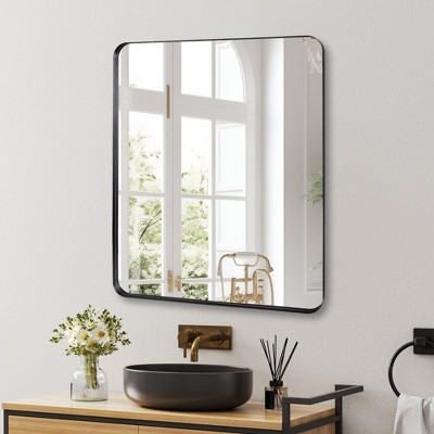 ChicFurnit Bathroom Vanity Mirror Rectangle Mirror with Sturdy Metal Frame HD Reflections for Bedroom Bathroom Entryway, Black, 36"*30"*1.2"