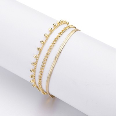 Adornia 14k Gold Plated 3-Chain Set
