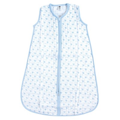 Hudson Baby Infant Boys Muslin Cotton Sleeveless Wearable Sleeping Bag, Sack, Blanket, Blue Sheep