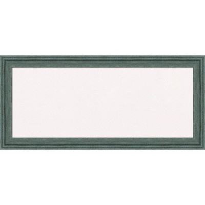 33"x15" Upcycled Wood Frame White Cork Board Teal/Gray - Amanti Art: Bulletin Board, Wall Mounted, Office Decor