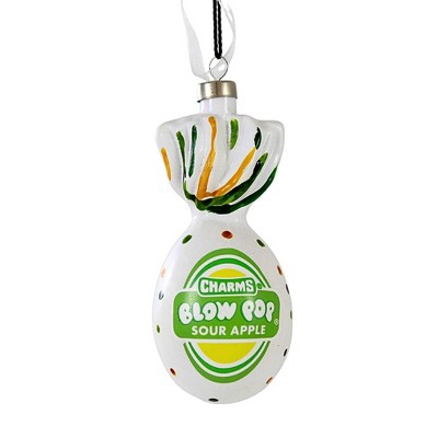 Kat + Annie 4.0 Inch Sour Apple Blow Pop Christmas Tree Ornament , Charms® Tootsie Roll® (1PC)
