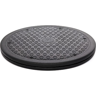 Lazy Susan Turntable Organizer, Non Skid Large Lazy Susan Turntable for Cabinet, Computer or Laptop, Plastic Turn Table, Black
