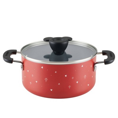 Farberware Disney Bon Voyage 3qt Ceramic Nonstick Saucepot with Lid Red: Lifetime Warranty, Dishwasher-Safe, Gas & Electric Compatible