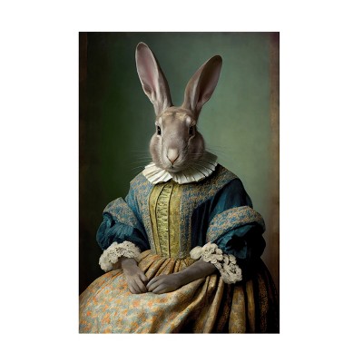 Canvas Wall Art - Treechild 'Mrs Bunny' Wall Art for Living Room, Bedroom, or Office Décor by Trademark Fine Art - 16 x 24 Inches