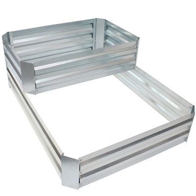 Sunnydaze 2-Tier Galvanized Steel Raised Garden Bed - 17.75" H