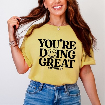 Simply Sage Market S.W.Smiley You're Doing Great Smiley Garment Dyed Tee