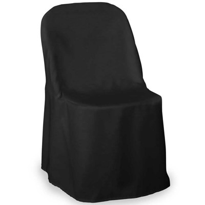 Lann's Linens 10 pcs Polyester Folding Chair Covers for Wedding/Party - Cloth Fabric Slipcovers