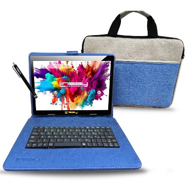 LINSAY 10.1" OCTA CORE 128GB STORAGE ANDROID 15 BUNDLE with UNIQUE ORACLE KEYBOARD CASE and TABLET BRIEFCASE