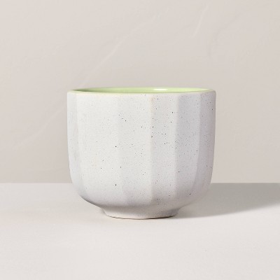 Speckle-Faceted Ceramic Pomelo Jar Candle White 6oz - Hearth & Hand™ with Magnolia