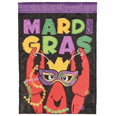 Magnolia Garden Mardi Gras Crawfish 13 x 18 Inch Polyester Garden Flag