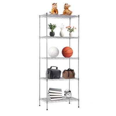 BestMassage 5-Tier Layer Rack Metal Shelf Commercial Storage Shelves Heavy Duty Metal Storage Shelves