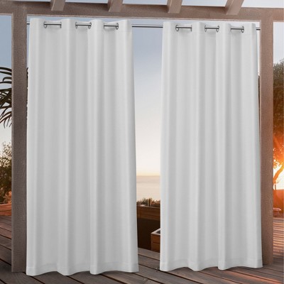 Nicole Miller Canvas Indoor/Outdoor Grommet Top Curtain Panel Pair, 54"x108", Winter