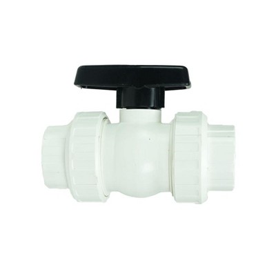 Swimline HydroTools Swimming Pool Standard Precision ABS Female Socket Ball Valve 7" - Black/White
