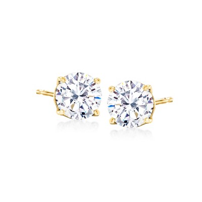 Ross-Simons 2.00 ct. t.w. CZ Stud Earrings in 14kt Yellow Gold