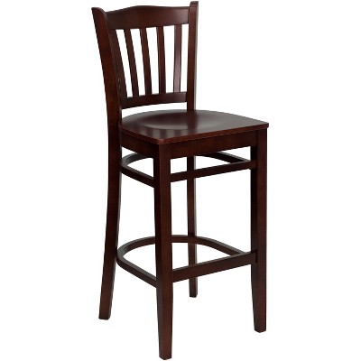Flash Furniture Vertical Slat Back Wooden Restaurant Barstool