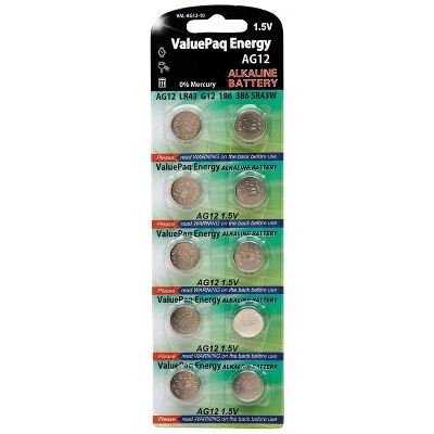 Dantona® ValuePaq Energy AG12 Alkaline Button Cell Batteries, 10 Pack in Silver