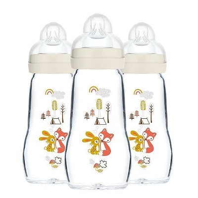 MAM Feel Good Glass Baby Bottle - Cream - 9oz