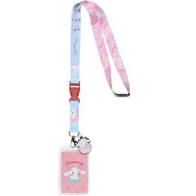 Cinnamoroll ID Lanyard Badge Holder Cherry Design Card and 2" Rubber Pendant