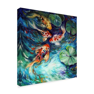 Trademark Fine Art -Marcia Baldwin 'Dancing Colors Koi' Canvas Art