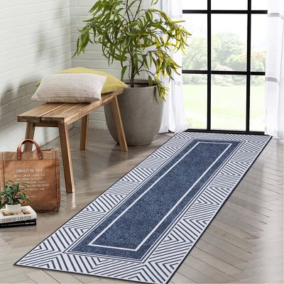 Modern Geometric Rug Washable Rug Carpet Border Non-Slip Rug