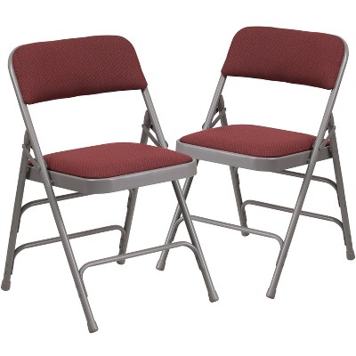 Emma and Oliver 2 Pack Home & Office Party Events Fabric Padded Metal Folding Chair