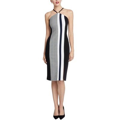 Rachel Roy Womens Colorblocked Sleeveless Strapless Midi Dress