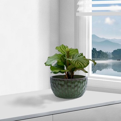KTMBDW Plant Pots Set of 3, Ceramic Planter Pot with Drainage Hole, Indoor/Outdoor Cylinder Round Planter Pot