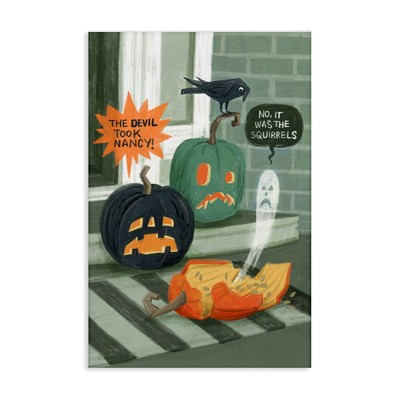 Stupell Industries Porch Pumpkins Mystery Canvas Art