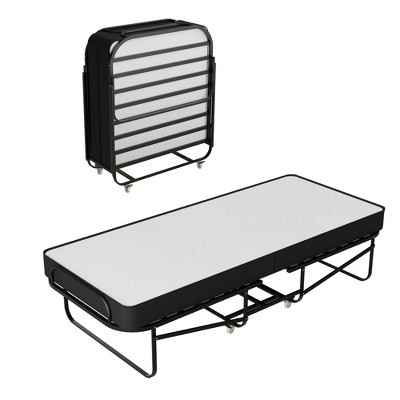 Continental Sleep, 16-Inch Rollaway Folding Cot Bed with 5" Memory Foam Mattresses, Sturdy Metal Folding Frame, Great for Adults and Kids