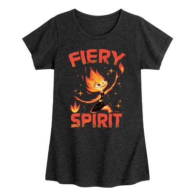 Girls' - Elemental - Ember Fiery Spirit Fitted Short Sleeve Graphic T-Shirt