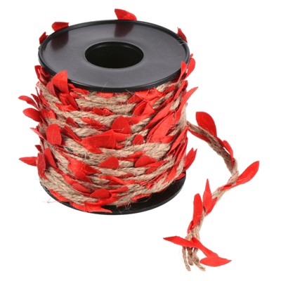 Unique Bargains Jungle Wedding Party Home Garden Decor Burlap Leaf Ribbon Jute Twine Artificial Vine