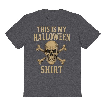 Rerun Island Men My Halloween Shirt Cross Skull Short Sleeve Graphic Cotton T-Shirt