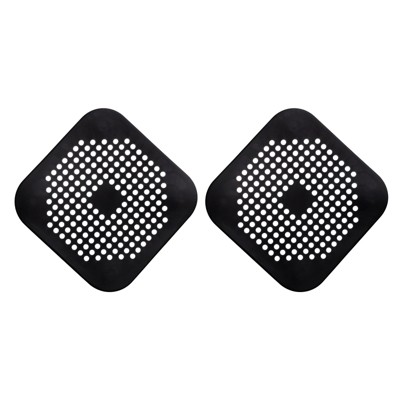 Unique Bargains Shower Drain Hair Catcher Square Drain Cover Silicone Strainer Hair Stopper for Shower Sink Bathroom Tub Accessories