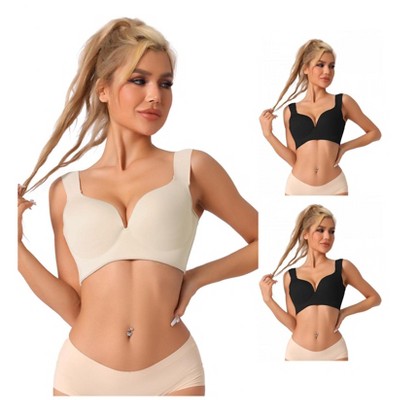 INSPIRE CHIC Women's Adjustable Strap Full Coverage Push Up Bras 3 Packs