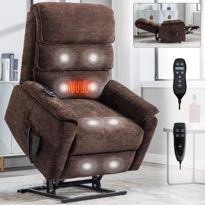 CAVINAS Dual Motor Power Lift Recliner Chair  for Adults, Upholstered Lounge Chair with Power-Remote, Heat Massage, Comfy Reading Chair