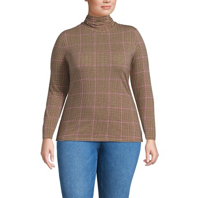 Lands' End Women's Lightweight Jersey Skimming Long Sleeve Turtleneck