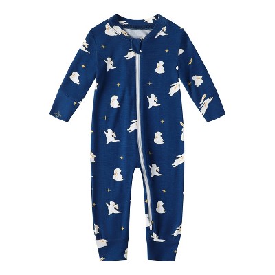 Owlivia Bamboo Footless Pajama, Baby Romper - Moon Rabbit