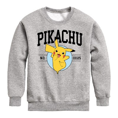 Boys' - Pokémon - Pikachu Collegiate Graphic Long Sleeve Fleece Sweatshirt