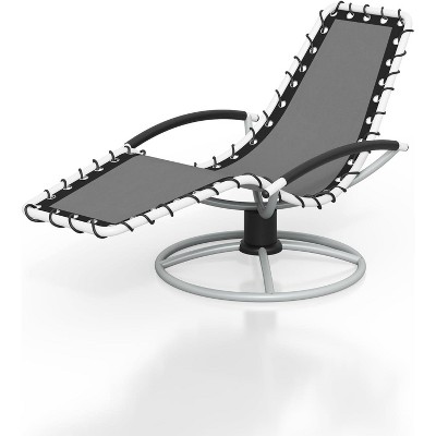 360° Rotating Irons Chaise with Smooth Motion, Perfect for Poolside Sunbathing & Backyard Relaxation in Modern Style