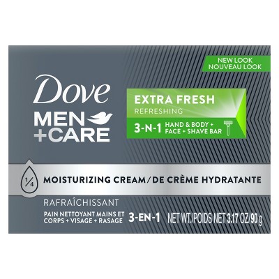 Dove Men+Care Extra Fresh Bar Soap for Body & Face - Trial Size - 3.17oz