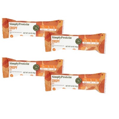 Simply Protein Chocolate Peanut Butter Chocolate Crispy Protein Bar - Case of 4/8/1.41 z