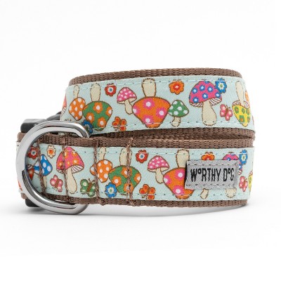 The Worthy Dog Mushrooms Adjustable Dog Collar