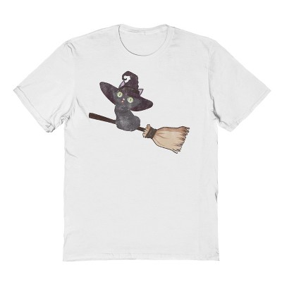 Social Collective Men Kitten Broom Short Sleeve Graphic Cotton T-Shirt