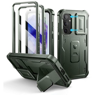 Dexnor for Samsung Galaxy A35-5G Case, [2 Front Frame] [Built-in Slide Camera Cover & Kickstand] Heavy Duty Shockproof Phone Case