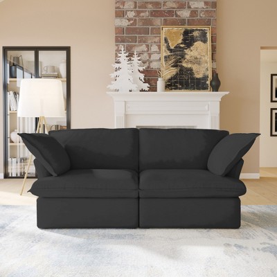 Love Seat Sofas, 82.66inch Modern Down Filled Modular Sectional Sofas for Living Room Apartment Lounge Bedroom,Cushion Covers Removable